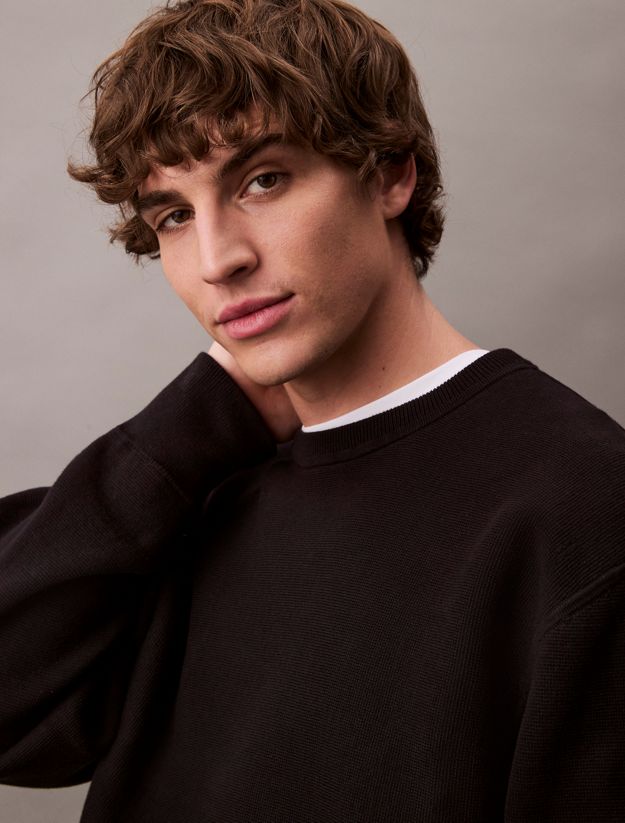 Cotton Blend Relaxed Sweatshirt