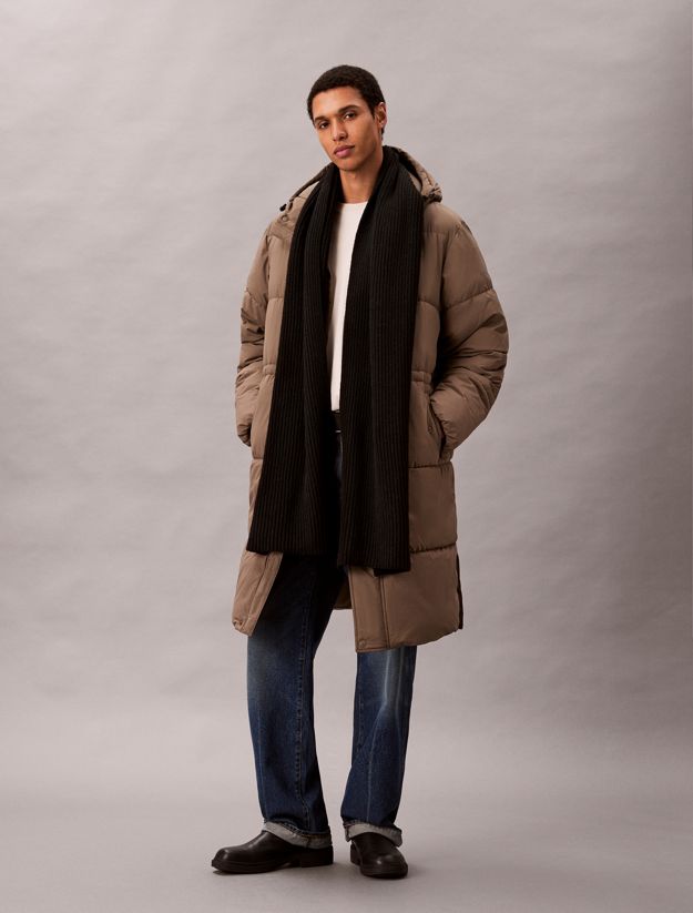 Wool Blend Signature Logo Scarf