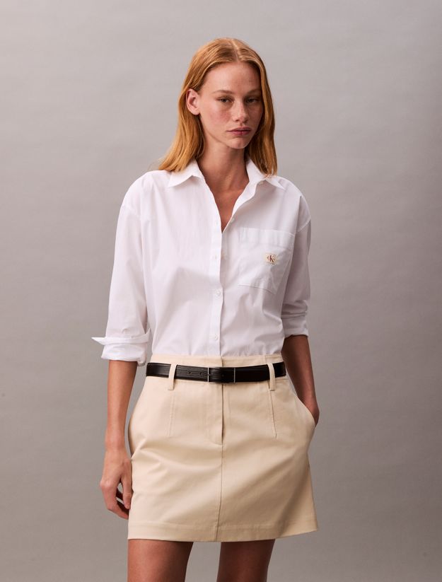 Cotton Twill Chino Mini Skirt