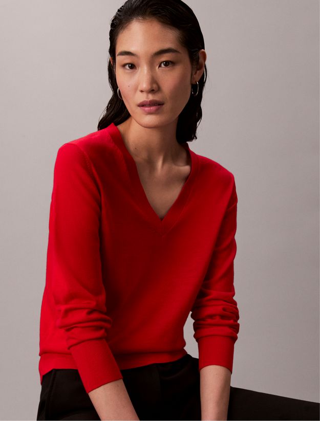 Merino Wool V-Neck Jumper