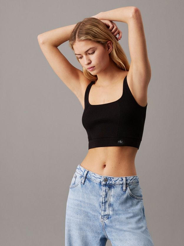 Ribbed Cotton Bralette Top