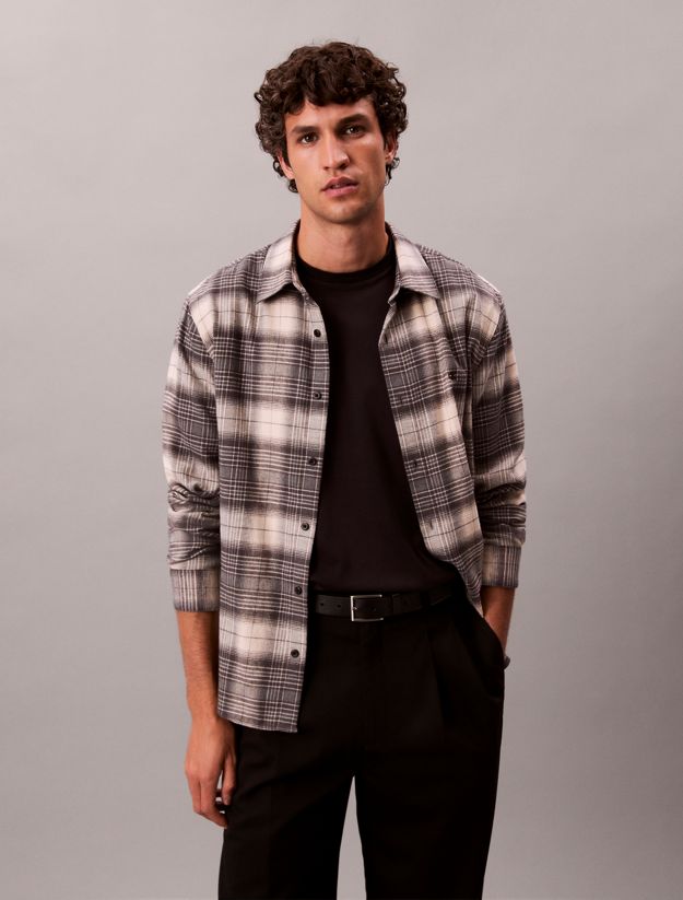 Plaid Brushed Relaxed Button-Down Shirt