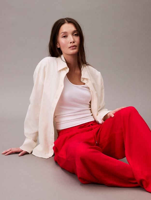 Wide Leg Viscose Trousers