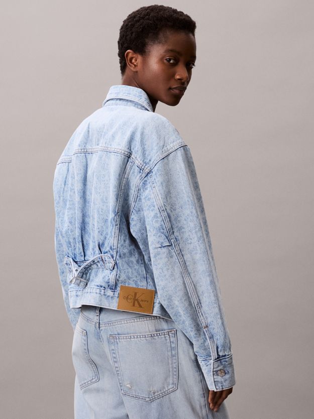 Monogram Logo Cropped Denim Jacket