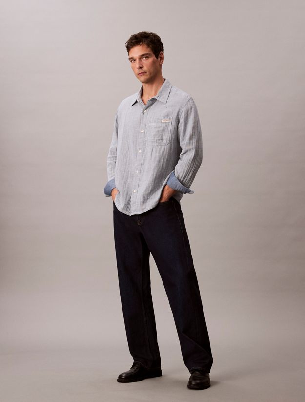 Double Face Striped Cotton Shirt