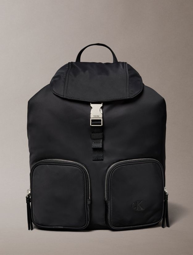 Soft Satin Nylon Flap Backpack