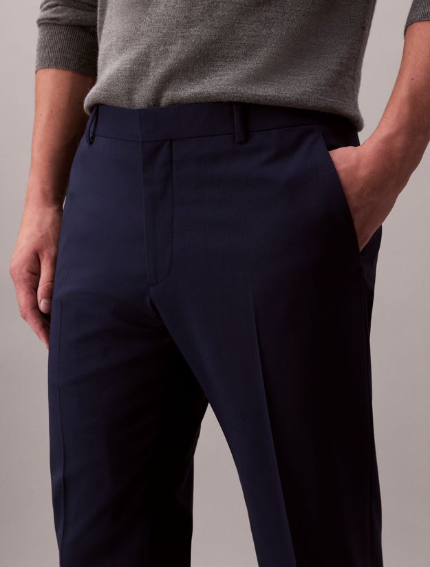 Slim Wool Blend Trousers