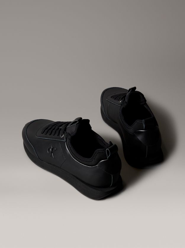 Leather Signature Logo Runner Trainers