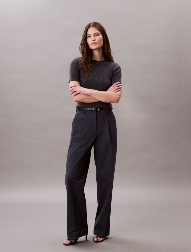 Relaxed Cotton Twill Trousers