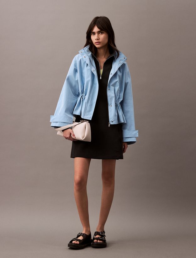 Relaxed Soft Nylon Hooded Jacket