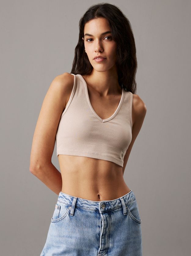 Ribbed Cotton Bralette Top