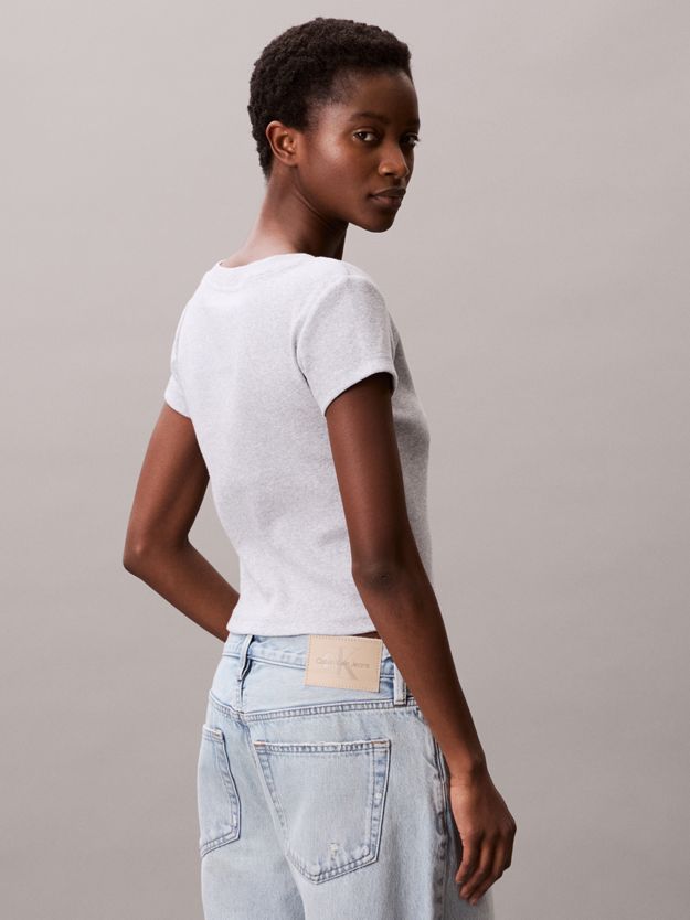Ribbed Cotton V-Neck T-shirt