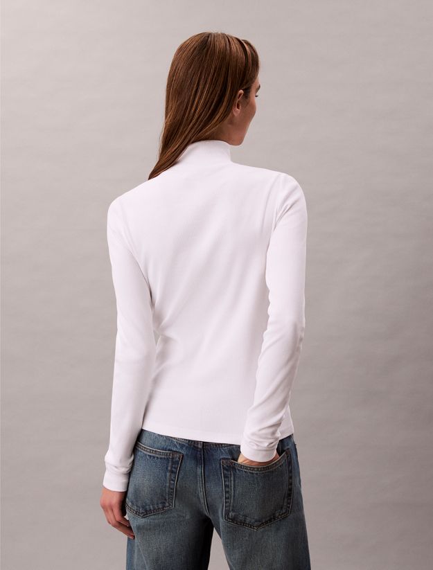 Ribbed Cotton Turtleneck Top