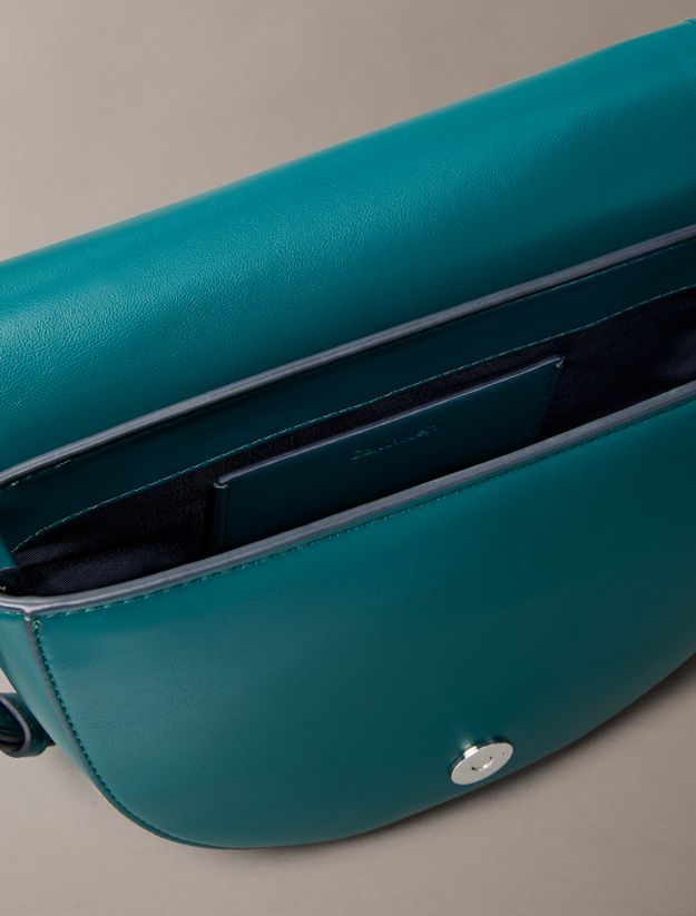 Embossed Monogram Logo Saddle Bag