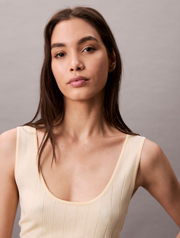 Viscose Blend Ribbed Tank Top