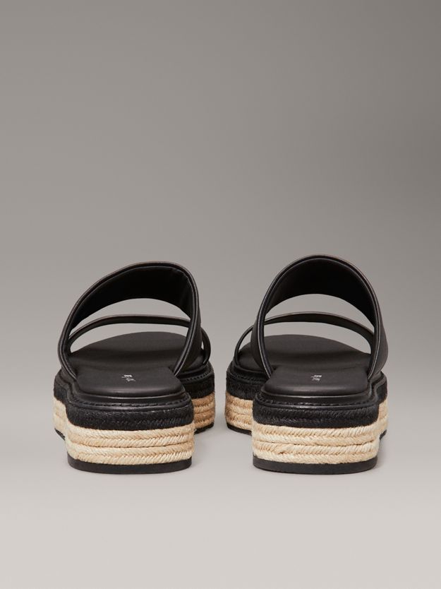 Leather Platform Espadrille Sandals
