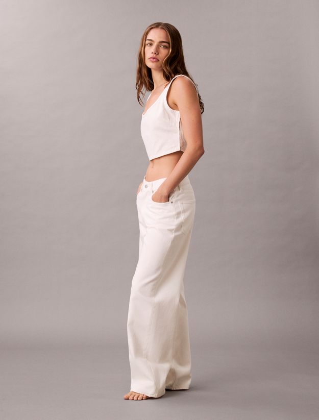 Denim Allover Monogram Cropped Tank Top