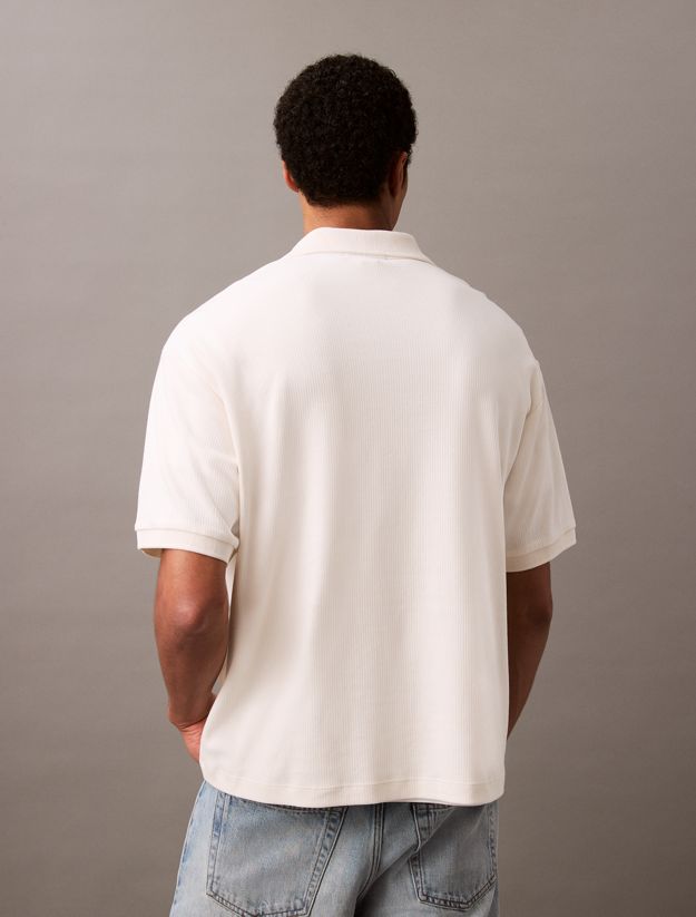 Relaxed Ribbed Cotton Polo Shirt