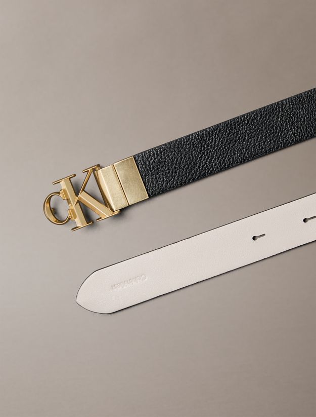 Reversible Pebbled Leather Logo Belt