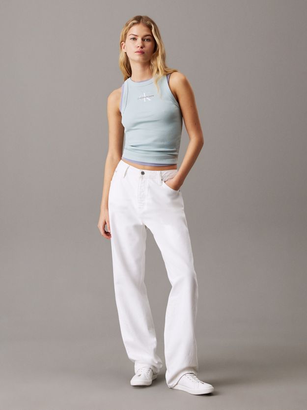 Slim Ribbed Monogram Tank Top