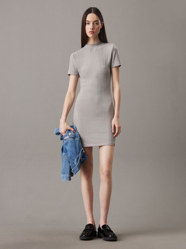Slim Textured Rib Mini Dress
