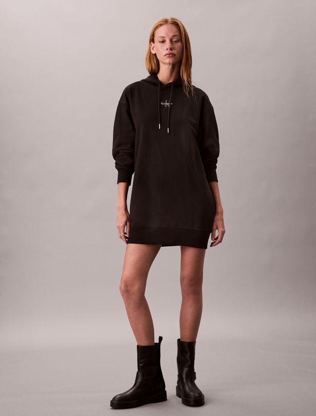Monogram Hooded Sweatshirt Dress