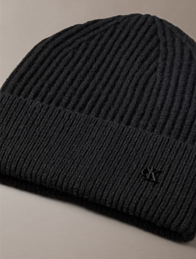 Wool Blend Signature Logo Beanie