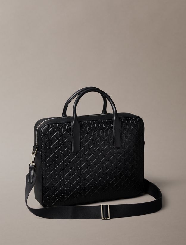 Embossed Monogram Logo Commuter Bag