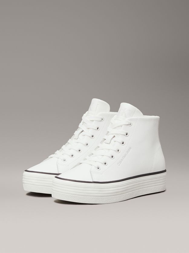 Leather Platform High-Top Trainers