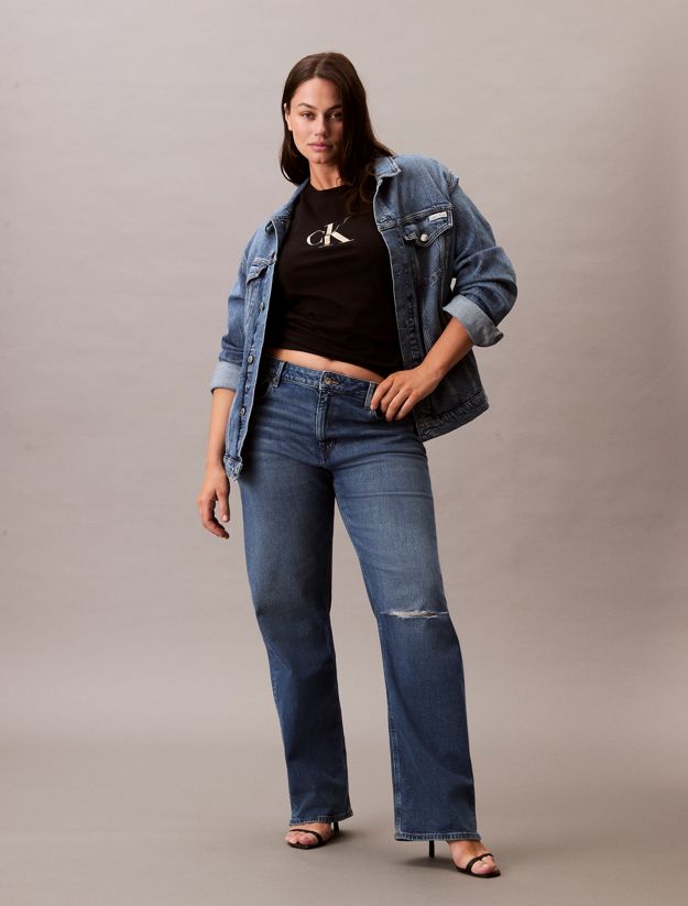 Plus Size Slim Monogram T-shirt