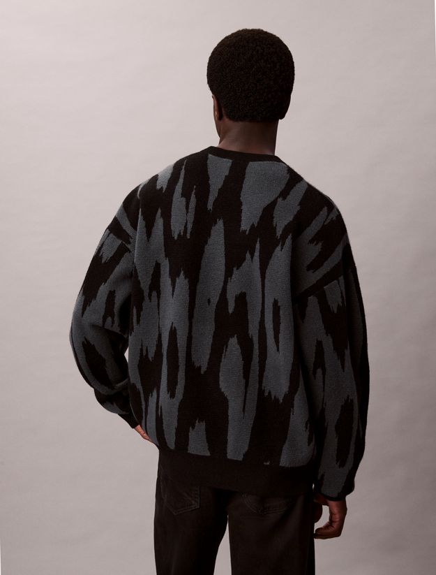 Print Jacquard Relaxed Sweater