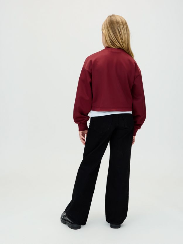 Cropped Tricot Bomber Jacket