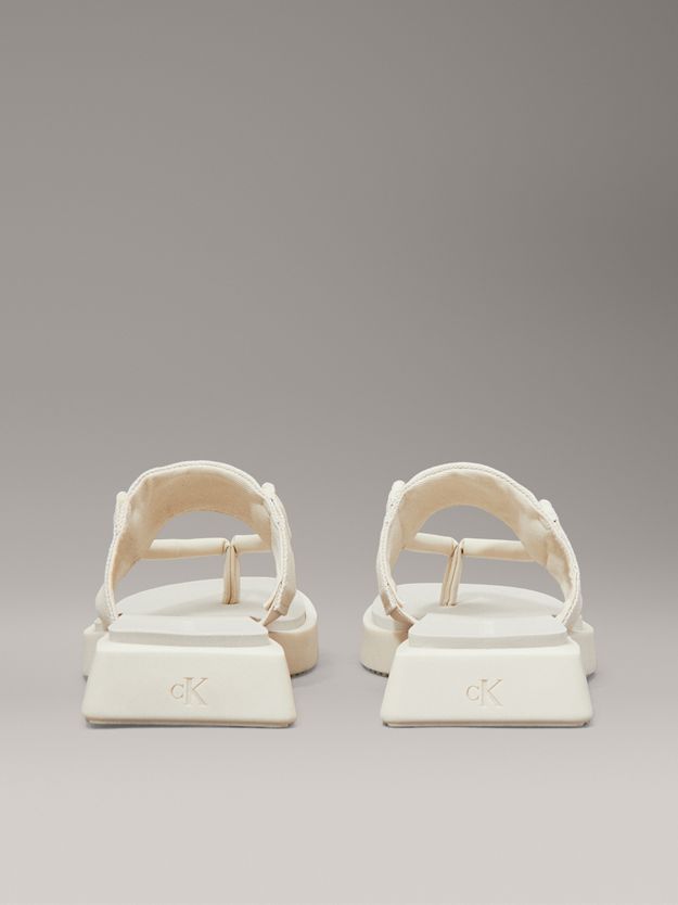 Canvas Square Platform Sandals