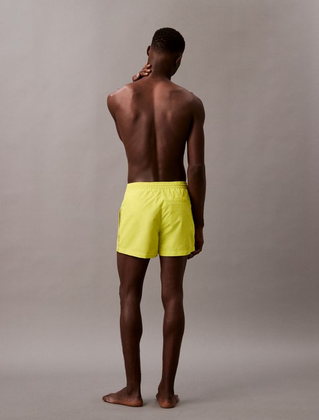 Short Drawstring Swim Shorts - Logo Tape