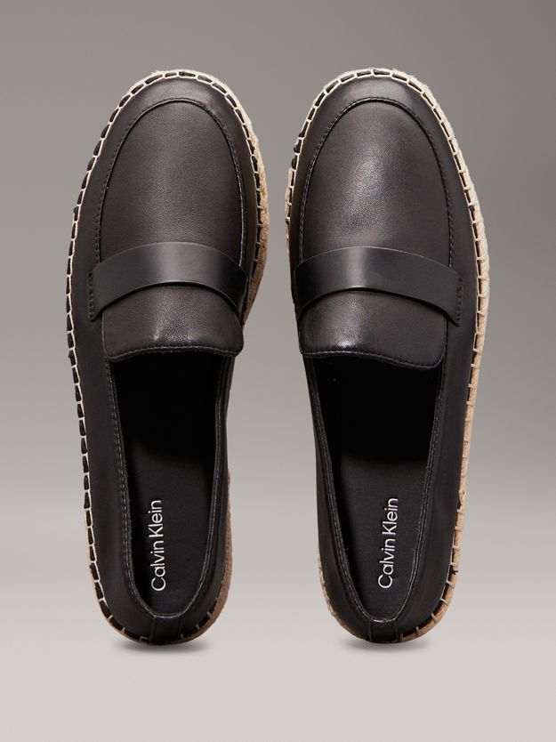 Leather Espadrille Loafers