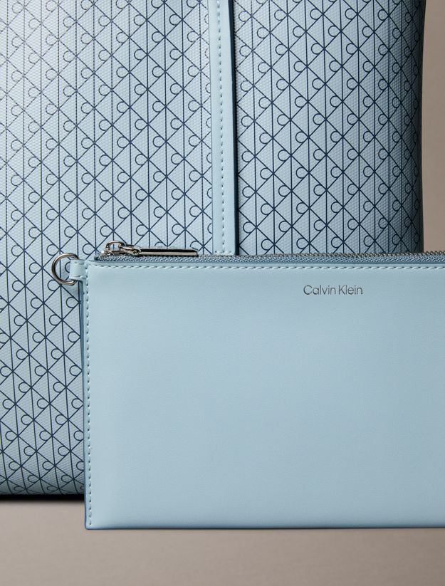 Allover Monogram Logo Small Tote Bag with Pouch