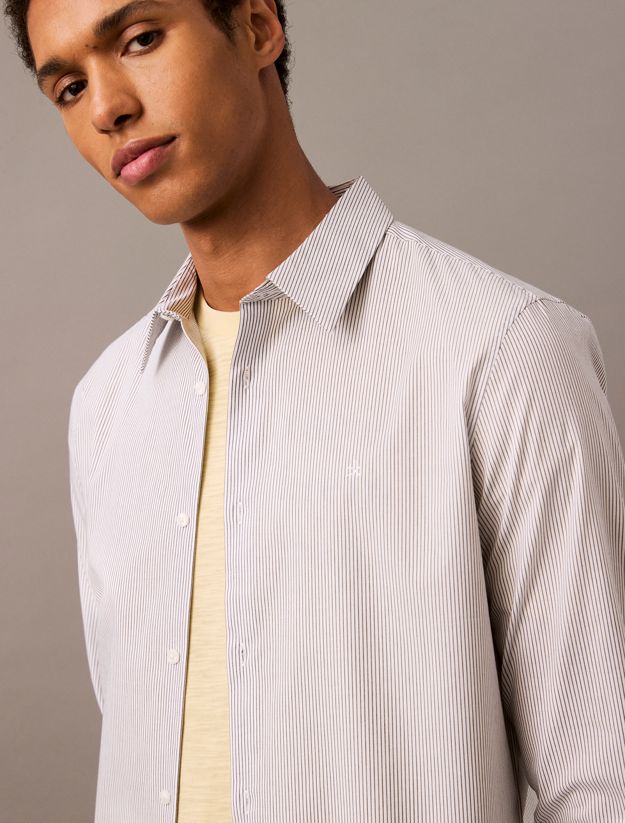 Slim Poplin Striped Shirt