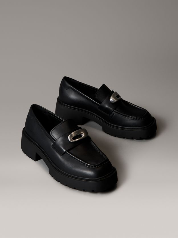 Leather Chunky Apron Toe Loafers