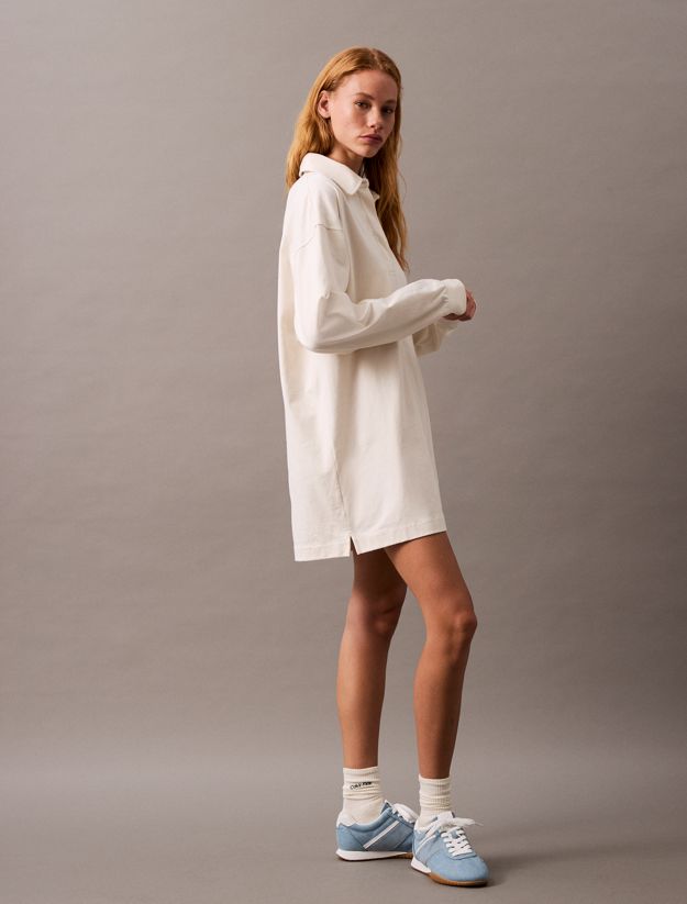 Long Sleeve Jersey Polo Dress