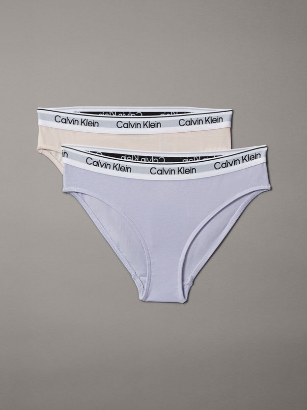 2 Pack Girls Bikini Briefs - Icon Cotton Stretch