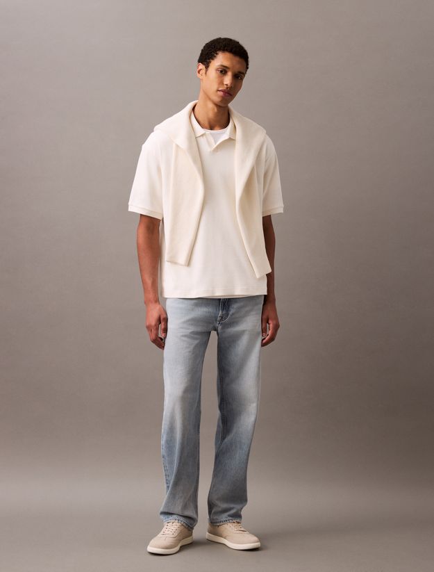 Relaxed Ribbed Cotton Polo Shirt