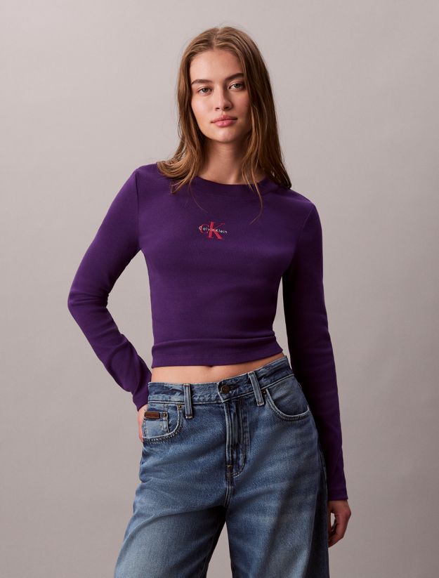 Monogram Logo Long Sleeve Baby Tee