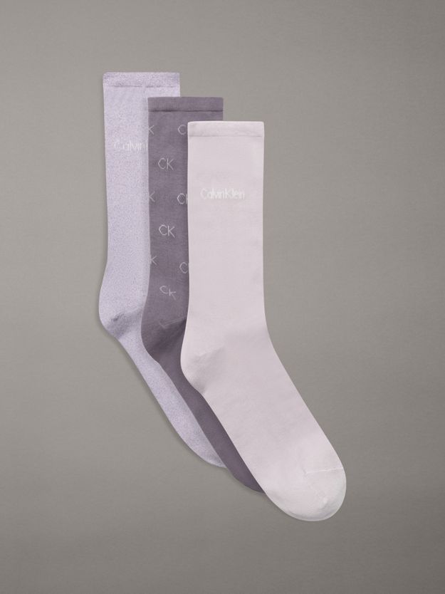 3 Pack Metallic Crew Socks Gift Set