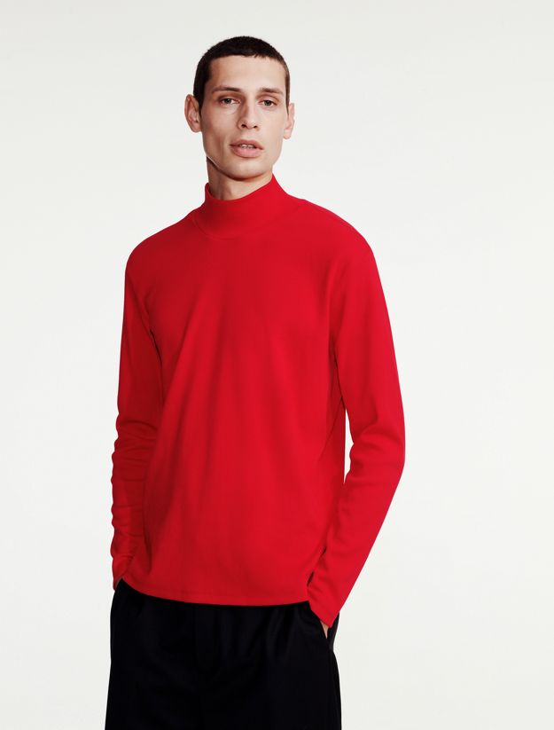 Turtleneck Ribbed Tee