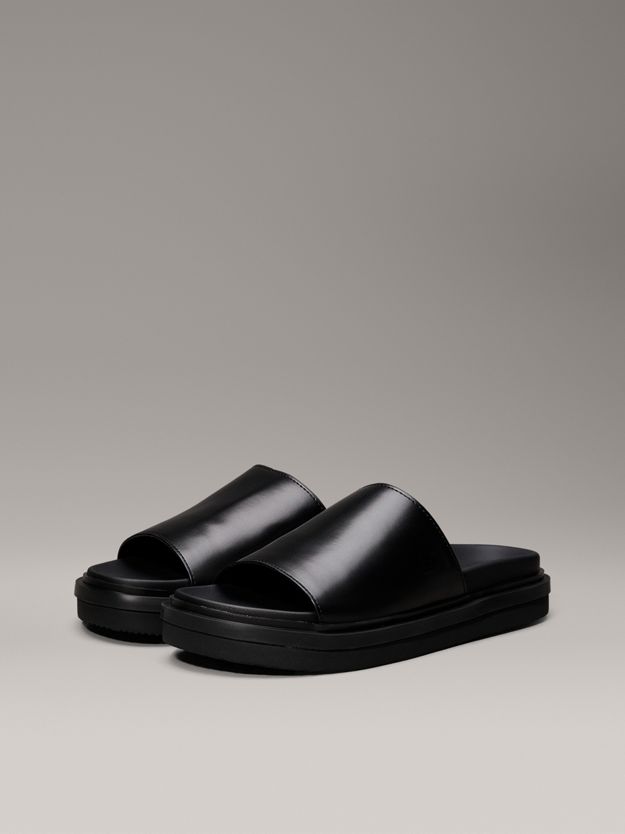 Faux Leather Sliders