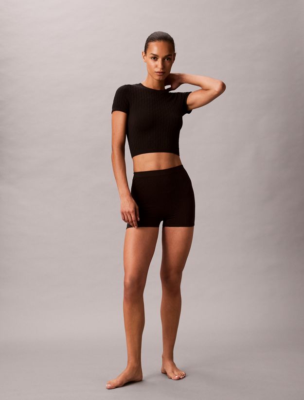 Rib Emblem Seamless Pyjama Top