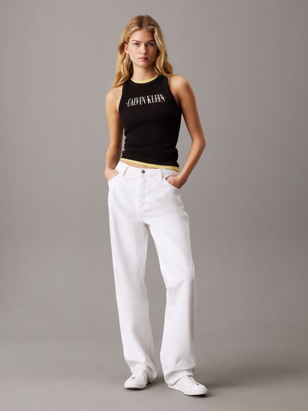 Ribbed Cotton Logo Tank Top