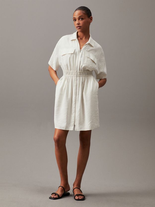 Soft Twill Zip-Through Dress