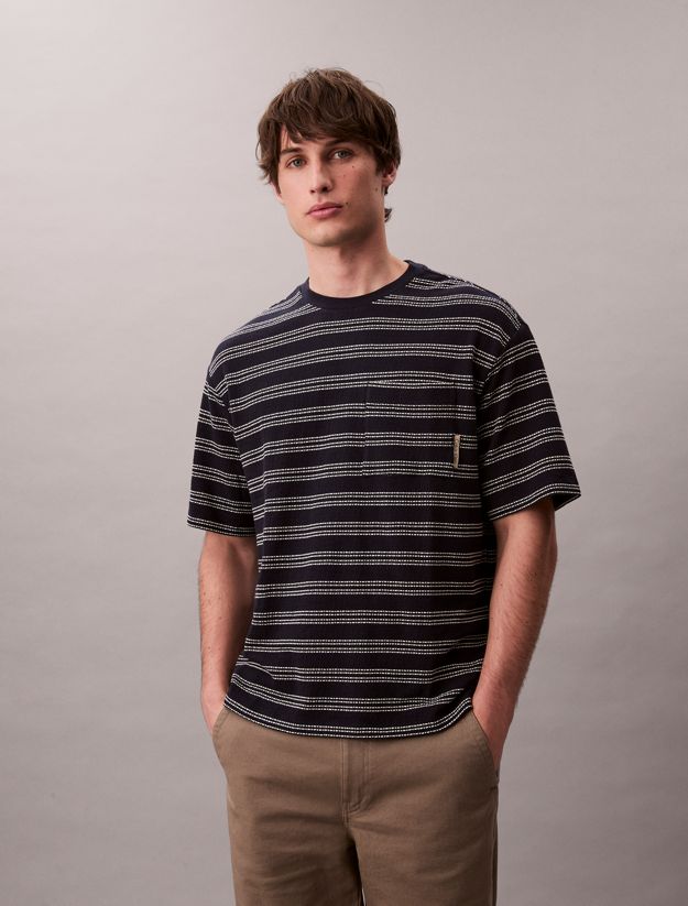Stripe Jacquard Relaxed Pocket Tee