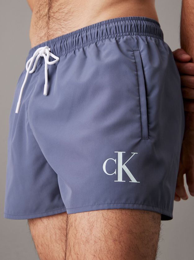 Short Drawstring Swim Shorts - CK Monogram